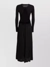 Proenza Schouler Crewneck Cut-out Midi Dress With Drawstring Waist In Black