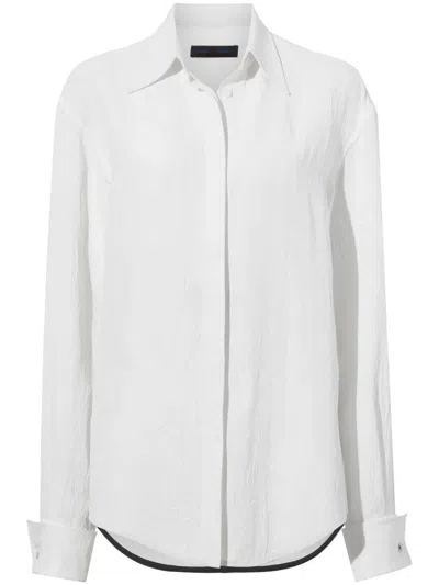 Proenza Schouler Oversized Crushed Matte-satin Shirt In White