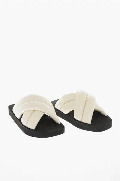 Proenza Schouler Criss-crossed Padded Leather Slides In White