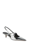 Proenza Schouler Slash 40 Mirrored Leather Slingback Pumps In Multi
