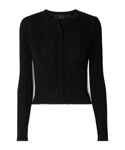 Proenza Schouler Currin Ribbed-knit Cardigan In Black