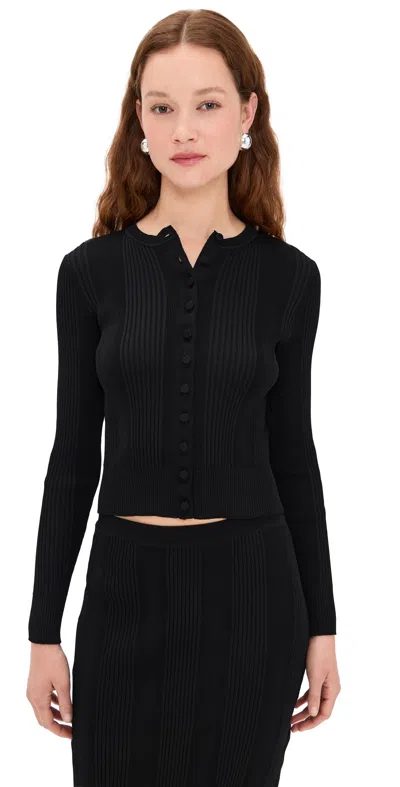 PROENZA SCHOULER CURRIN TOP IN COLUMN RIB BLACK