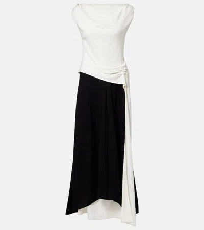 Proenza Schouler Daliah Draped Crêpe Satin Maxi Dress In Multi