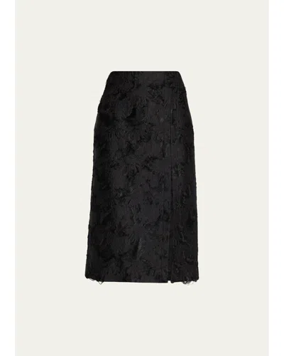 Proenza Schouler Dalma Chrysanthemum Jacquard Skirt In Black