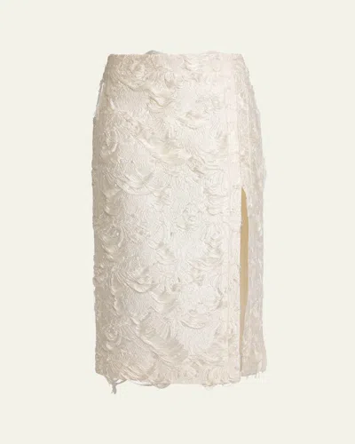 Proenza Schouler Dalma Chrysanthemum Jacquard Skirt In White