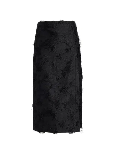 Proenza Schouler Dalma Jacquard Midi Skirt In Black