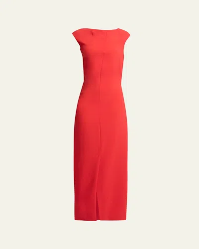 Proenza Schouler Damea Cap-sleeve Matte Crepe Maxi Dress In Red