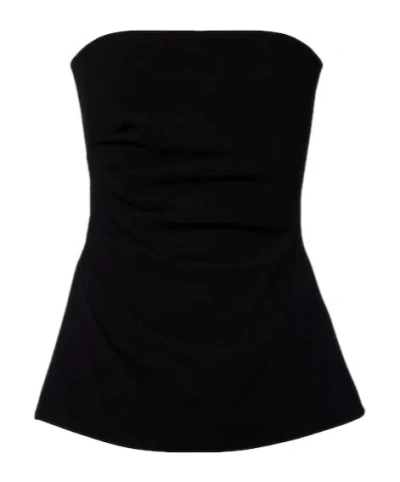 Proenza Schouler Damea Strapless Double Crepe Top In Black