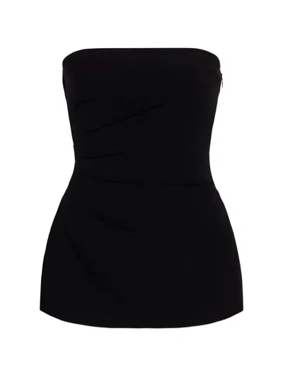 Proenza Schouler Damea Strapless Double Crepe Top In Black