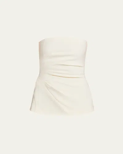 Proenza Schouler Damea Strapless Double Crepe Top In White