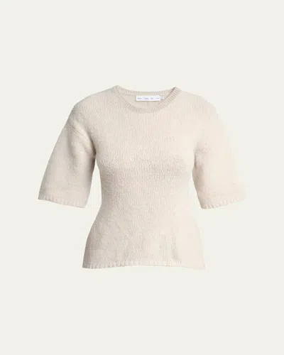 Proenza Schouler Dana Cinched Short-sleeve Sweater In White