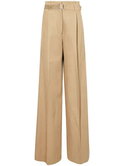 Proenza Schouler Dana Wide-leg Cotton-linen Trousers In Neutrals