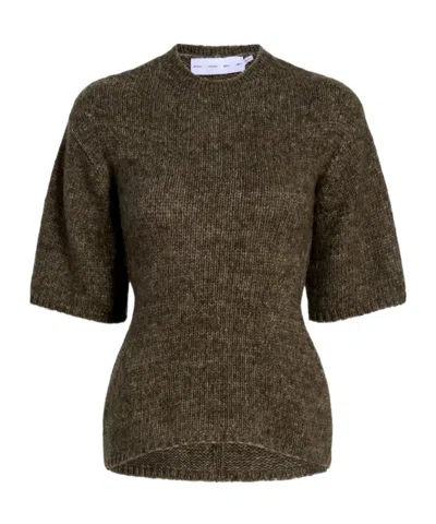 Proenza Schouler Dana Short-sleeve Sweater In Green