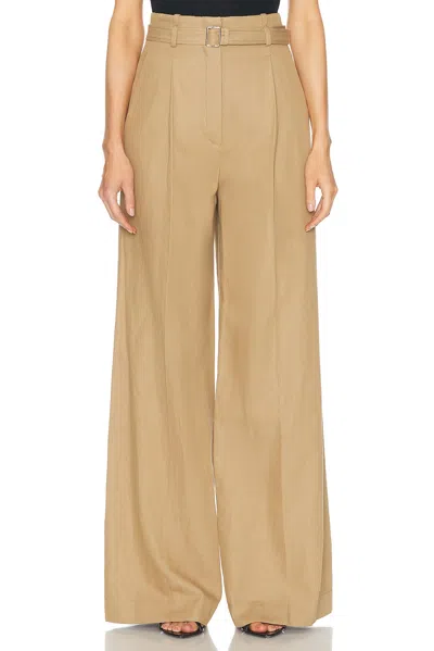 Proenza Schouler Dana Wide Leg Pant In Hazelnut