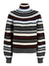 Proenza Schouler Danea Stripe Cashmere Blend Turtleneck Sweater In Multi