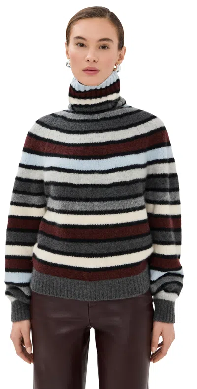 Proenza Schouler Danea Striped Cashmere-blend Turtleneck Sweater In Multi