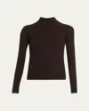 Proenza Schouler Daniella Ribbed Turtleneck Sweater In Brown