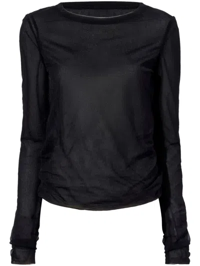 Proenza Schouler Dara Technical Nylon Jersey Top In Black