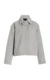Proenza Schouler Darcy Brushed Wool-cashmere Jacket In Light Grey