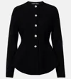 Proenza Schouler Dasha Compact Stitch Peplum Sweater Jacket In Multi