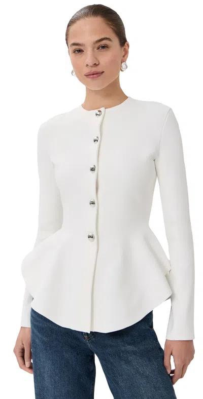 Proenza Schouler Dasha Jacket In Compact Viscose Off White