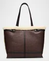 Proenza Schouler Days Buckle Sheep Fur Tote Bag In Chestnut