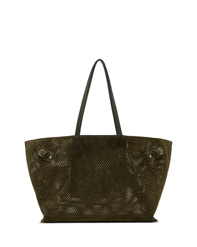 Proenza Schouler Days Carryall In Perforated Suede Tote Bag In Green