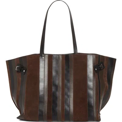 Proenza Schouler Days Striped Leather Tote In Brown
