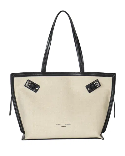 Proenza Schouler Days Tote In Linen In Natural/black