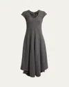 Proenza Schouler Delilah Wool Jersey Midi Dress In Dark Grey Melange