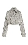 Proenza Schouler Della Jacket In Marble Double Jacquard In Animal Print