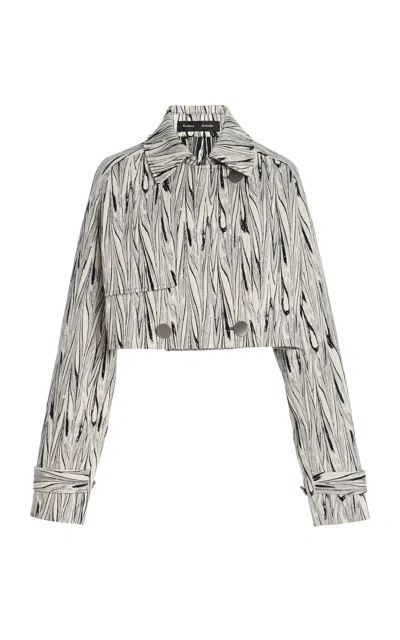 Proenza Schouler Della Jacket In Marble Double Jacquard In Animal Print