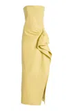Proenza Schouler Della Leather Midi Dress In Yellow