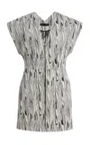 Proenza Schouler Della Marble Double Jacquard Mini Dress In Multi
