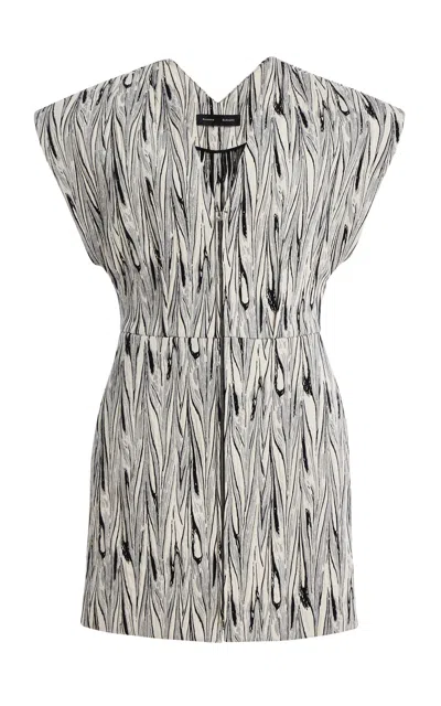Proenza Schouler Della Marble Double Jacquard Mini Dress In Multi