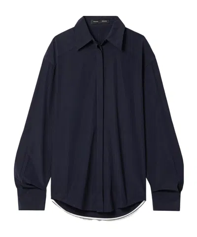 Proenza Schouler Demi Crepe De Chine Shirt In Blue