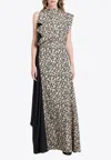 Proenza Schouler Devyn Sash-detailed Silk-blend Dress In Black