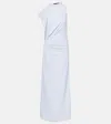Proenza Schouler Devyn Draped Matte Double Crepe Dress In Blue