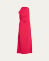 Proenza Schouler Devyn Draped Matte Double Crepe Dress In Burgundy