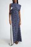 Proenza Schouler Devyn Maxi Dress In Navy Multi