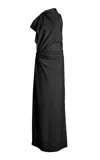 Proenza Schouler Devyn Matte Double Crepe Gown In Black