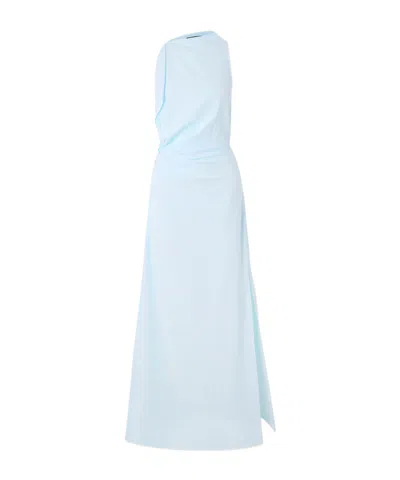Proenza Schouler Devyn Pleated Dress In Blue