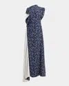 Proenza Schouler Devyn Maxi Dress In Navy Multi