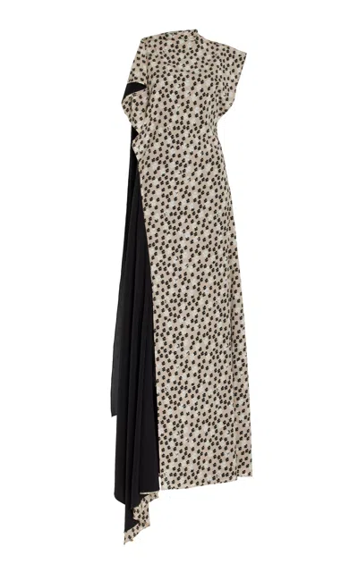 Proenza Schouler Devyn Sash-detailed Silk-blend Dress In Neutral