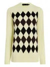 Proenza Schouler Diamond-pattern Merino Wool-silk Blend Sweater In Black