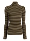 Proenza Schouler Didi Striped Turtleneck Top In Brown