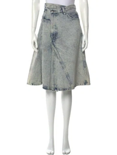 Pre-owned Proenza Schouler Distressed Accents Knee-length Skirt In Blue
