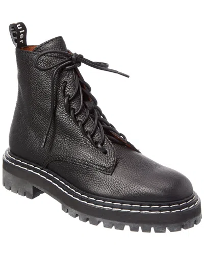 Proenza Schouler Leather Combat Boot In Black