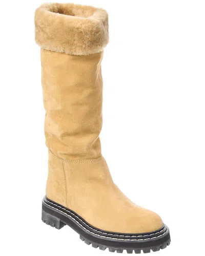 Proenza Schouler Dnu Pack  Suede & Shearling Knee High Boot In Multi