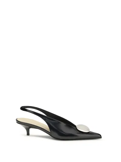 PROENZA SCHOULER DOME SLASH SLINGBACKS IN POLISHED CALF